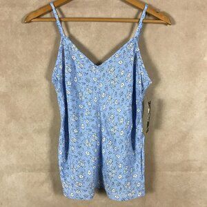 One Hart Blue Floral V-neck Camisole Tank Top NWT SMALL